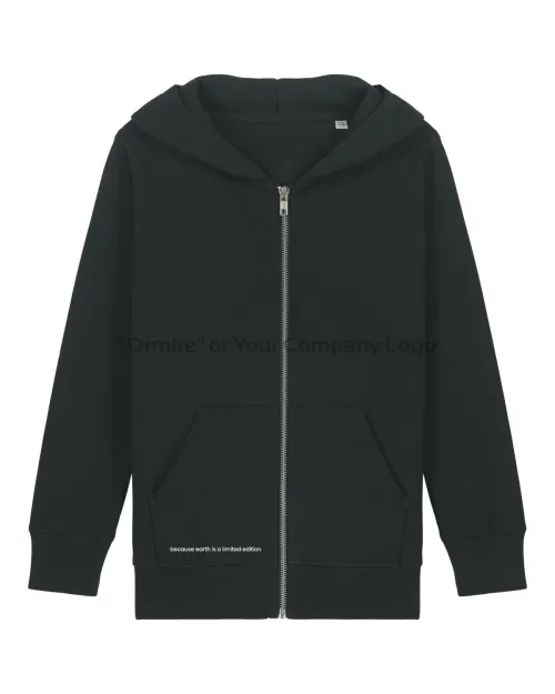 Soft zip-up hoodie for kids made from organic cotton