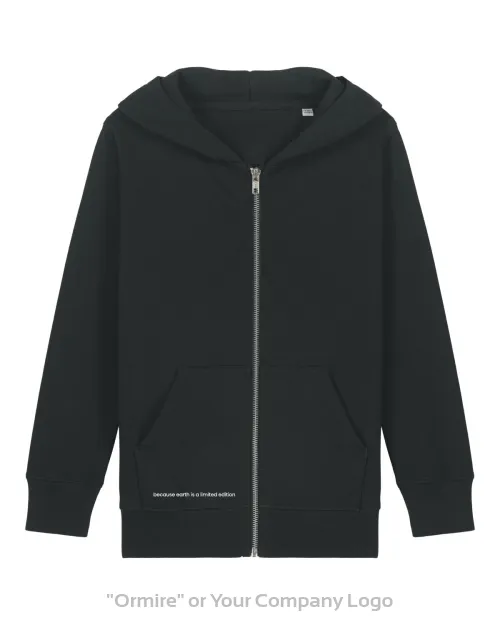 Soft zip-up hoodie for kids made from organic cotton