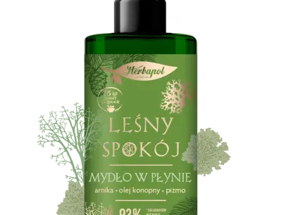 Mydło w płynie Leśny Spokój z arniką, olejem konopnym i piżmem – 390 ml | Kojąca pielęgnacja dłoni z nutą luksusu