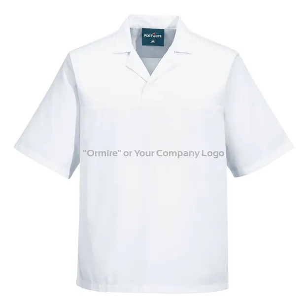 Ormire - Koszula piekarska bez kieszeni z krótkim rękawem