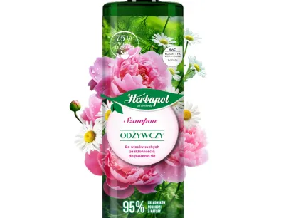 Szampon odżywczy do włosów normalnych i suchych – 400 ml | Rumianek, peonia, biotyna
