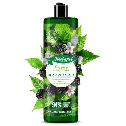 Reinigendes 2-in-1 Shampoo mit Conditioner – 400 ml | Brennnessel, Brombeere, Menthol