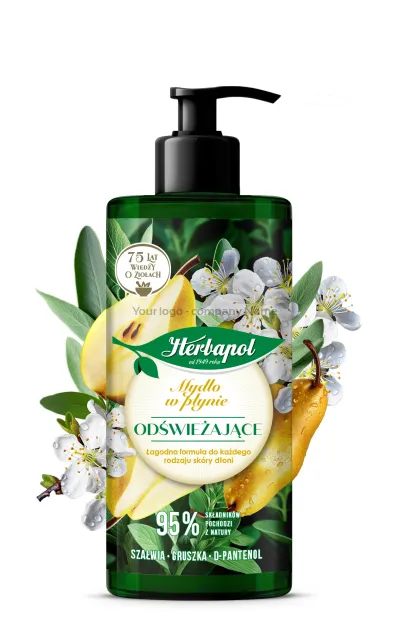 Mydło w płynie odświeżające – 390 ml | Gruszka, werbena, szałwia i prowitamina B5 dla świeżości i pielęgnacji dłoni