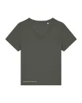 Damski t-shirt z dekoltem w serek z bawełny organicznej - 13