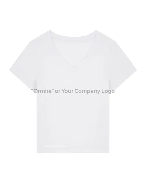 Damski t-shirt z dekoltem w serek z bawełny organicznej