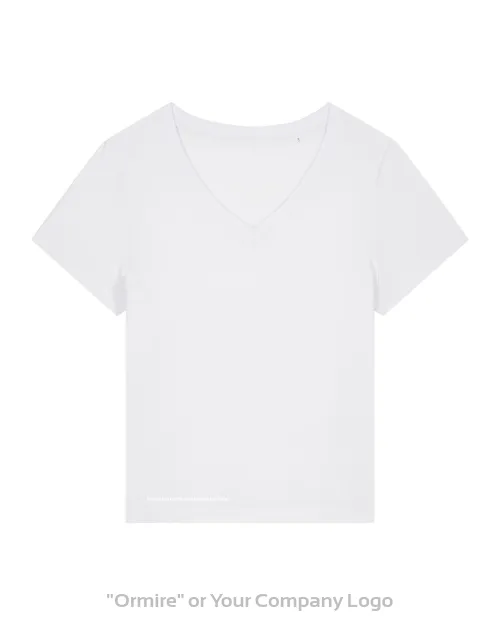 Damski t-shirt z dekoltem w serek z bawełny organicznej
