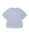 Damski t-shirt oversize z podwiniętymi rękawami - 5