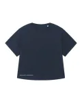 Damski t-shirt oversize z podwiniętymi rękawami - 13