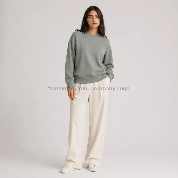 Ormire Ryler - Sudadera unisex crewneck boxy de algodón reciclado