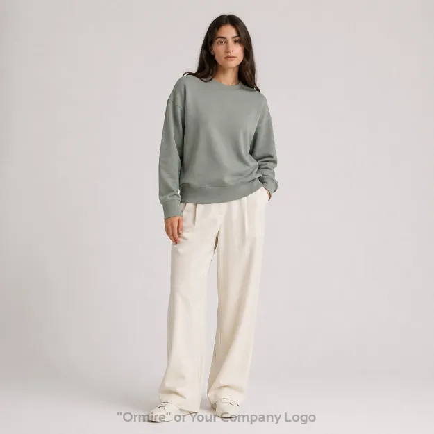 Ormire Ryler - Felpa unisex crewneck boxy in cotone riciclato