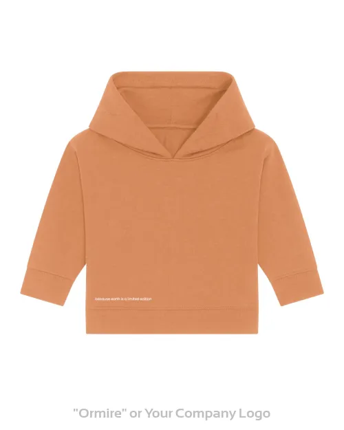 Soft baby hoodie made from organic cotton