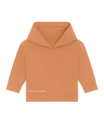Soft baby hoodie made from organic cotton
