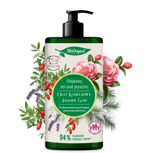 Duschöl-Gel mit Kamelienöl und Gojibeeren 740 ml | Pflege und Beruhigung für trockene Haut